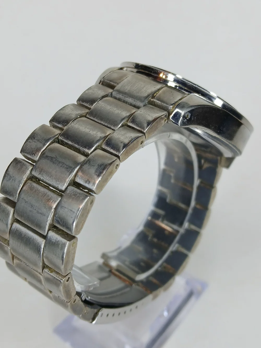 ​Merona FMDM252 Men Watch Silver Tone Blue Bezel Silver Dial Japan Movt